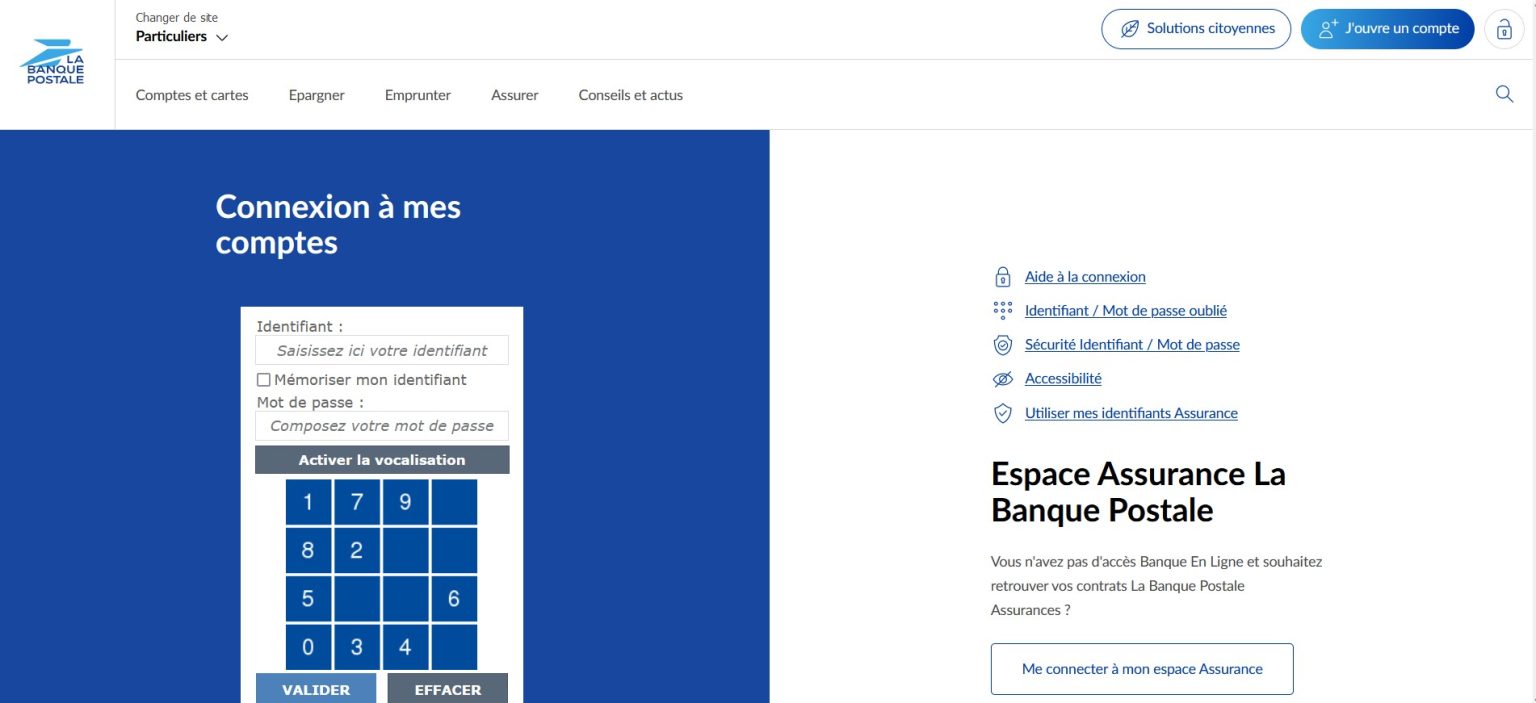 Espace client banque postale comment consulter ses comptes